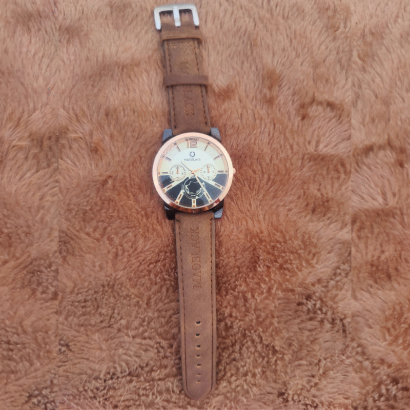 Brown 002 Edition – Classic Leather Strap Watch for Men in Pakistan