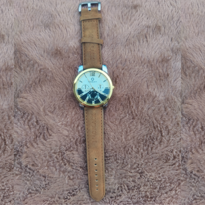 Light Brown 004 Edition – Classic Leather Strap Watch for Men in Pakistan