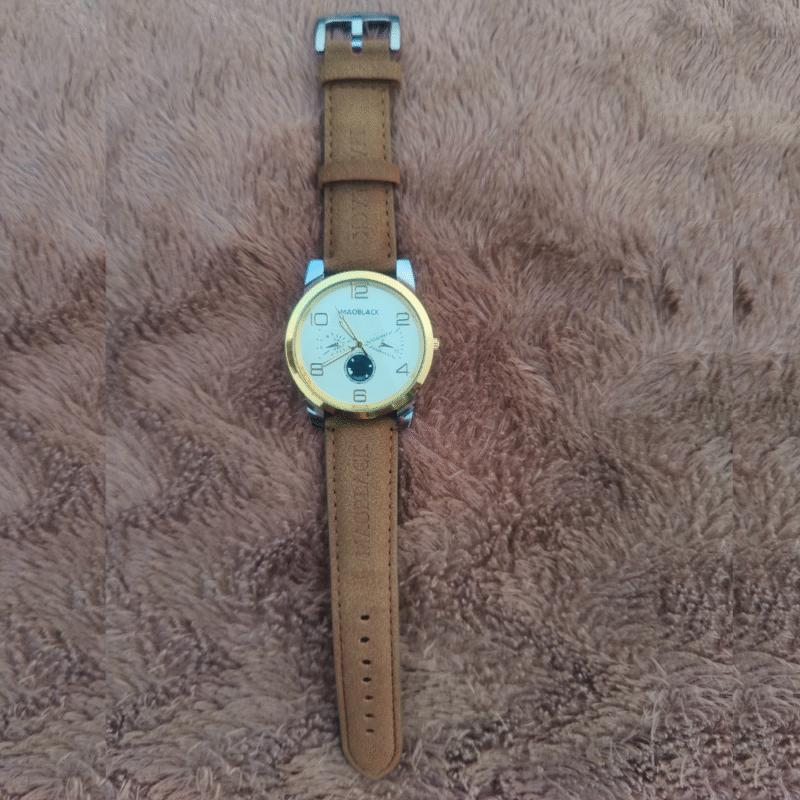 Light Brown 005 Edition – Classic Leather Strap Watch for Men in Pakistan