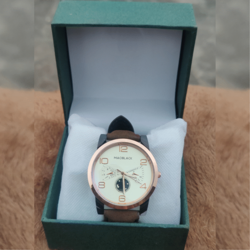 Brown 004 Edition – Classic Leather Strap Watch for Men in Pakistan - Image 2