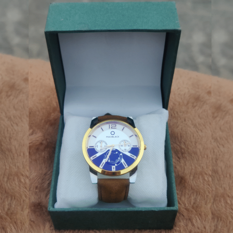 Light Brown 004 Edition – Classic Leather Strap Watch for Men in Pakistan - Image 2