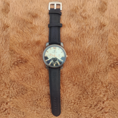 Black 003 Edition – Classic Leather Strap Watch for Men in Pakistan